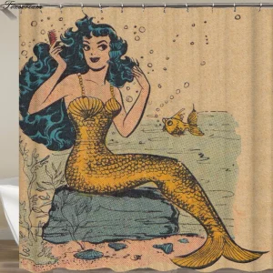 elegant yellow fin mermaid curtain