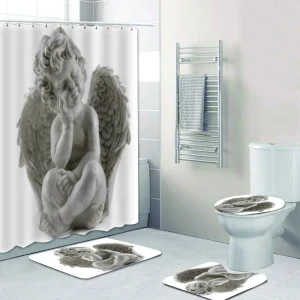 Angel Statue Shower Curtain