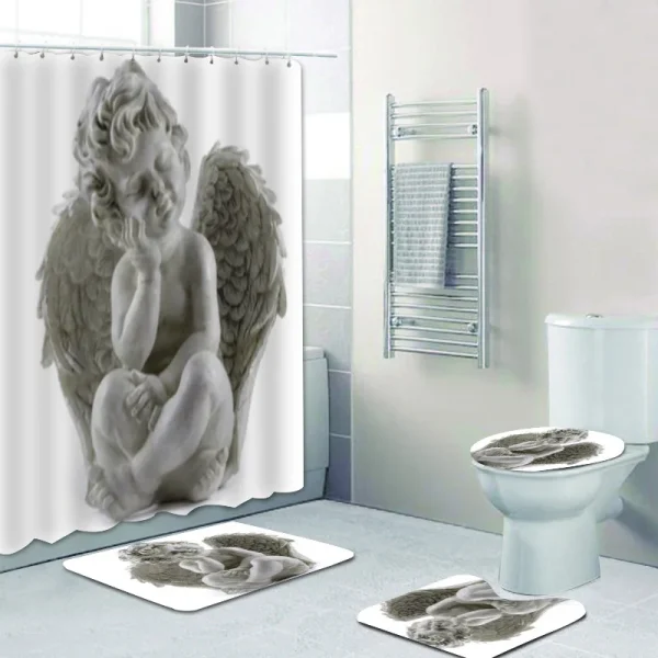 Angel Statue Shower Curtain