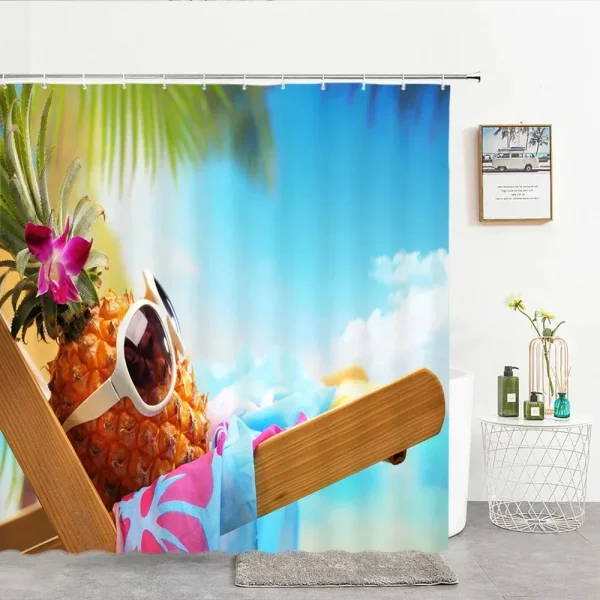 Pineapple relaxing on a beach chair