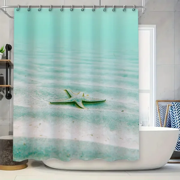 starfish beach shower curtain