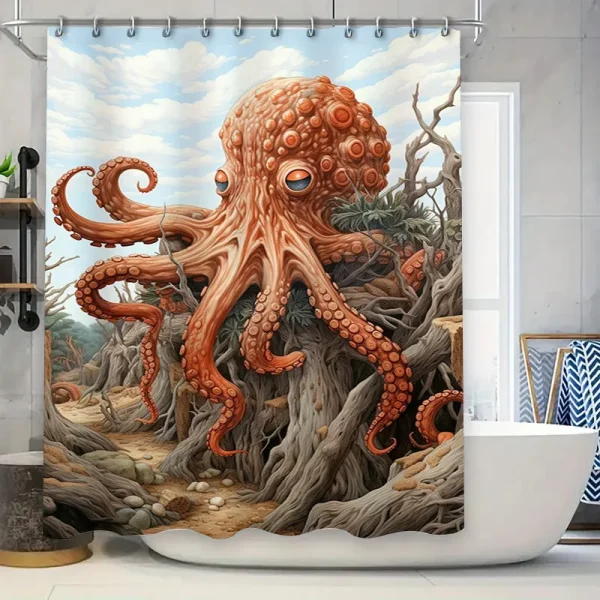 Giant Octopus Forest Shower Curtain