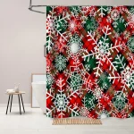 snowflake pattern shower curtain