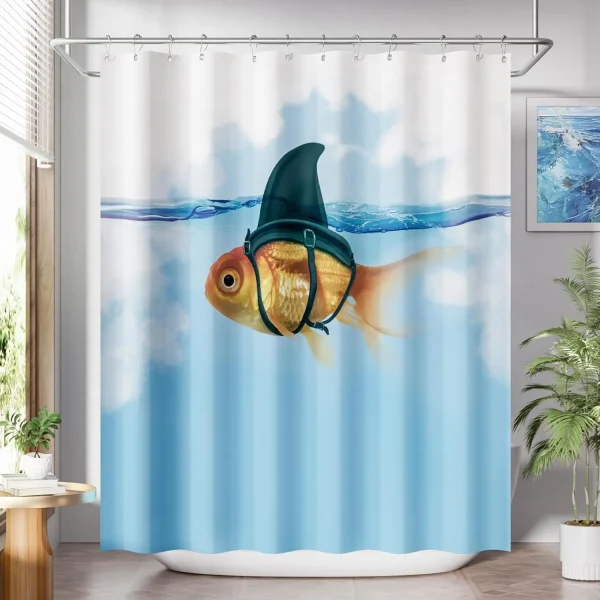 funny fish in shark's clothing curtain