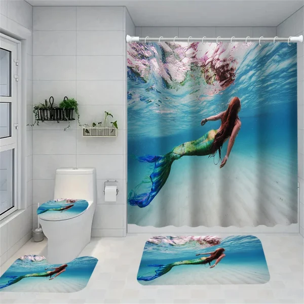 Underwater Mermaid Shower Curtain Set