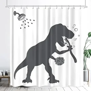 dinosaur bubble bath shower curtain