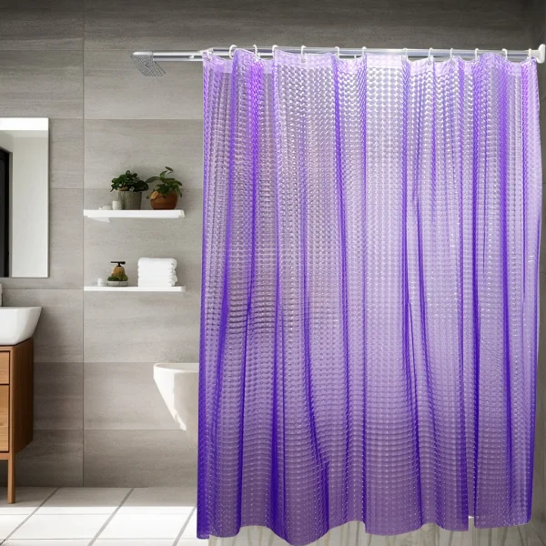 3D Mysterious Purple Clear and Transparent shower curtain