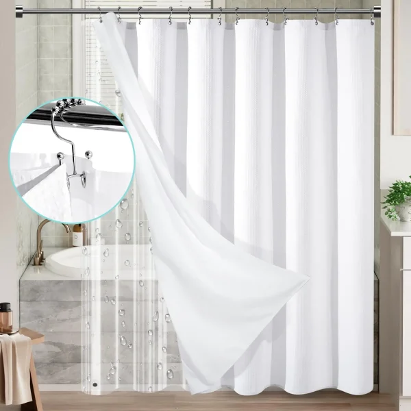 2-in-1 shower curtain