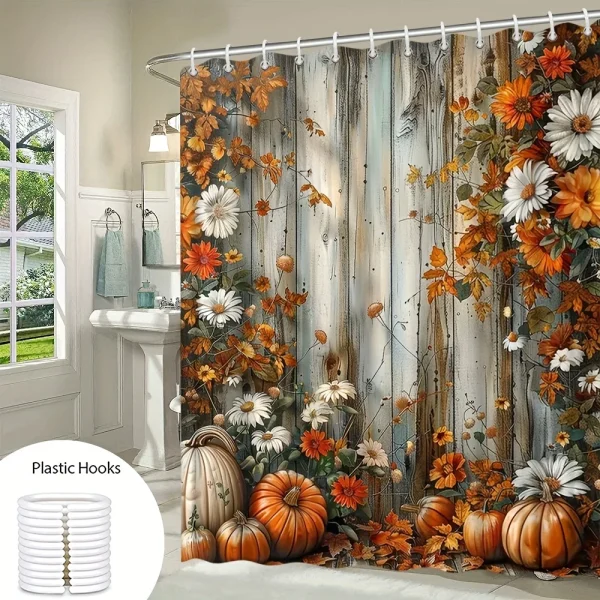 rustic autumn shower curtain