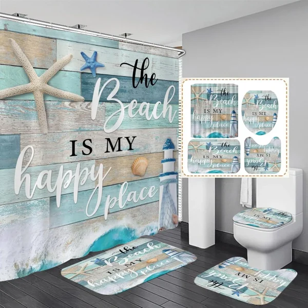 nautical happy place bathroom set