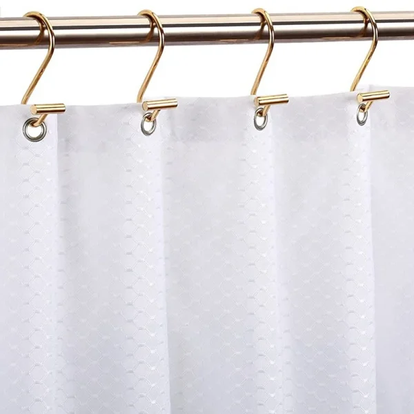 elegant gold shower curtain hooks