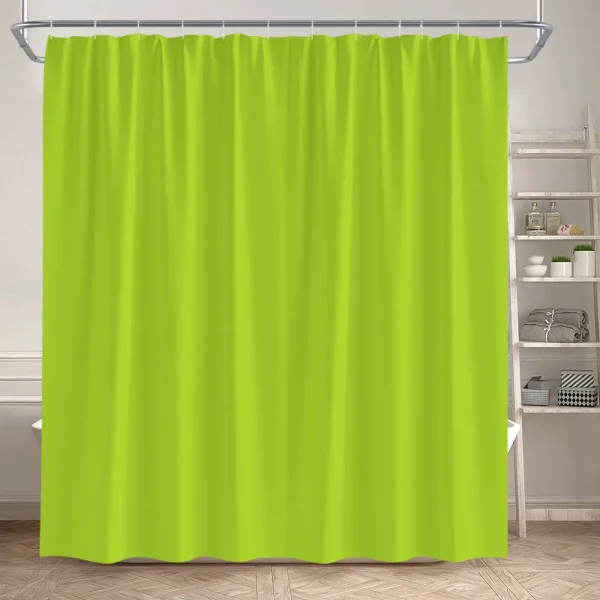 green solid color shower curtain