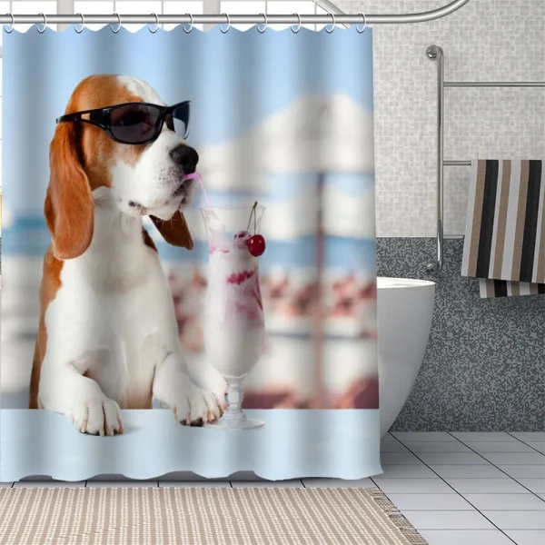cool beagle puppy curtain