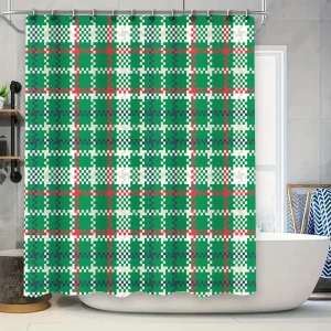 Christmas Plaid Shower Curtain