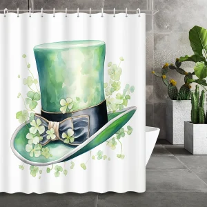 vibrant shamrock shower curtain