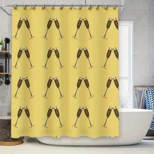 champagne toast shower curtain