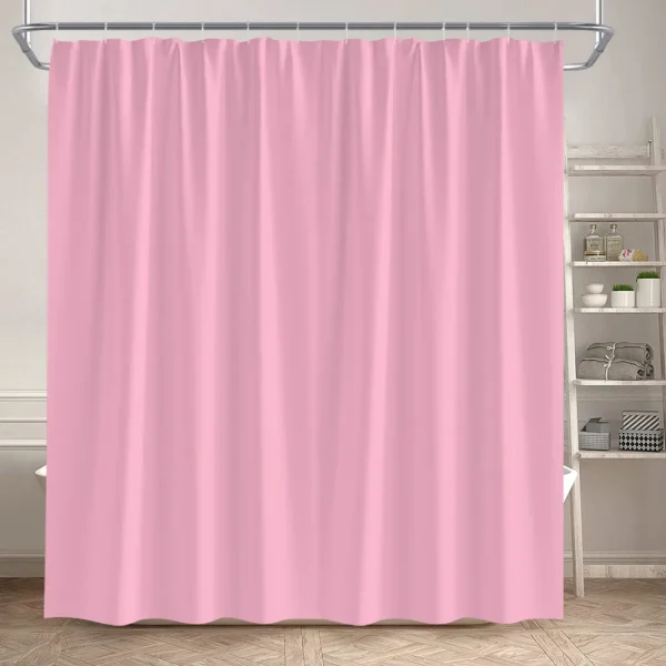 light pink minimalist shower curtain