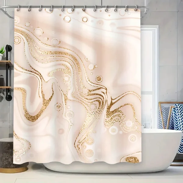 Gold Marble Shower Curtain