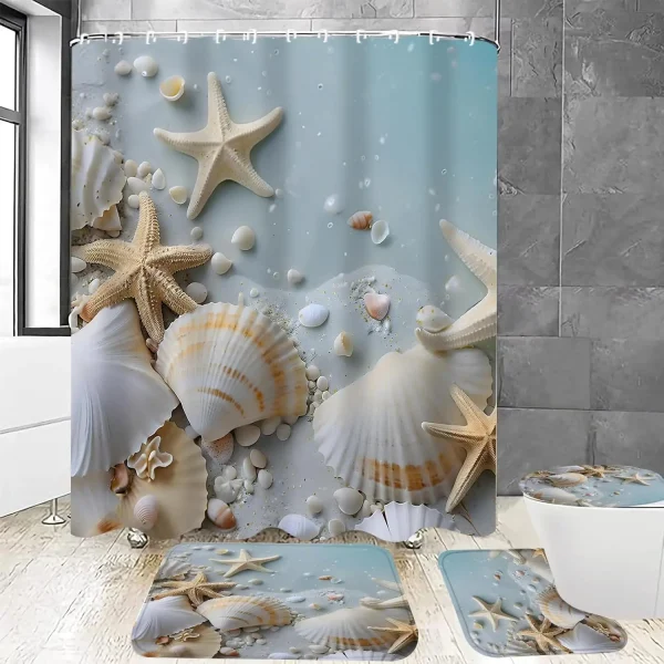 Seashells Water Ocean shower curtain
