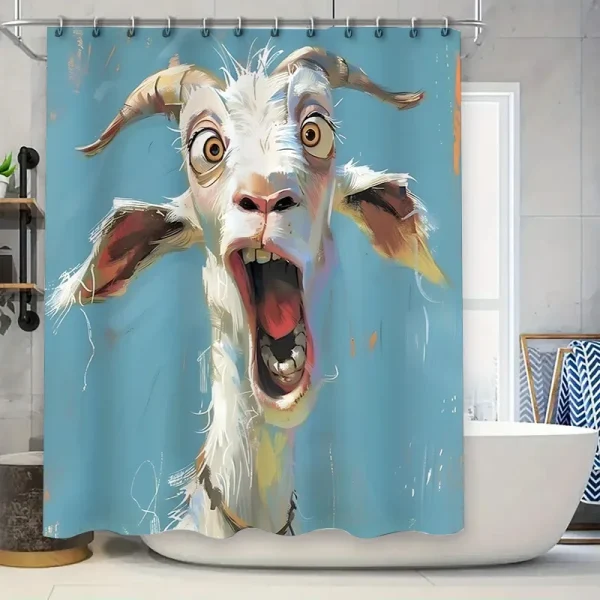 Funny Goat shower curtain