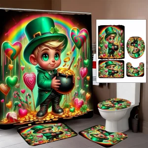 Rainbow Leprechaun Pot of Gold curtain