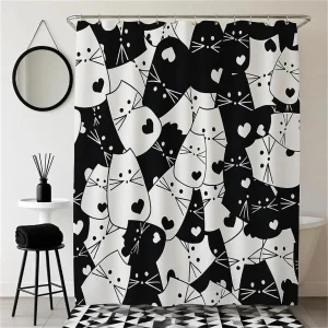 Black And White Cats bathroom decor