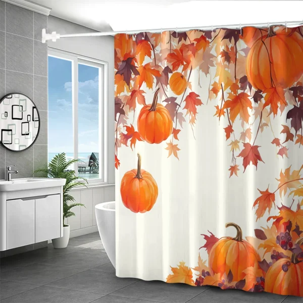 pumpkin bathroom curtain
