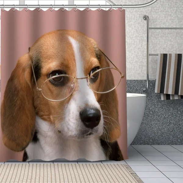 funny beagle shower curtain