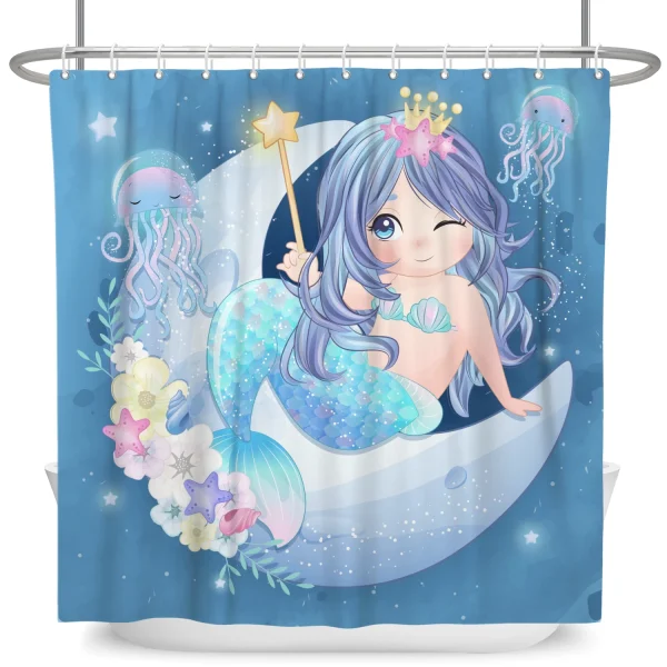cartoon seabed mermaid bath