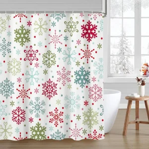 Festive Snowflake Shower Curtain