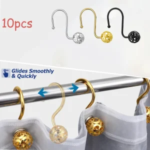 3 colors 10pcs Luxury Rustproof Shower Curtain Hooks