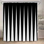 Triangle Black and White Color shower curtain