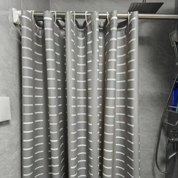 Gray Stripe Pattern Shower Curtain