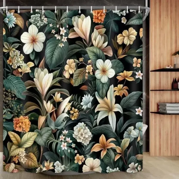 Tropical jungle shower curtain