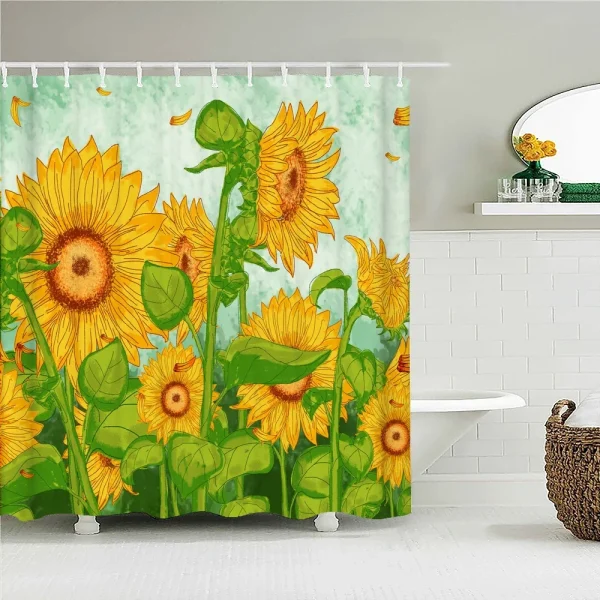 Vibrant sunflower shower curtain