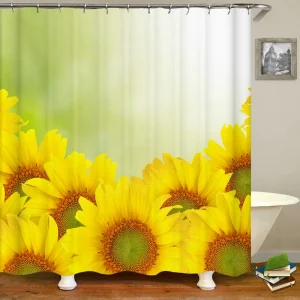 bright sunflower field shower curtain