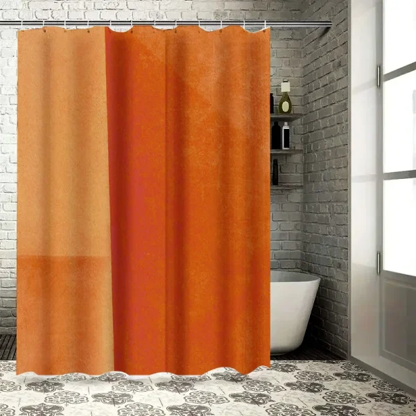 rustic orange ombre shower curtain