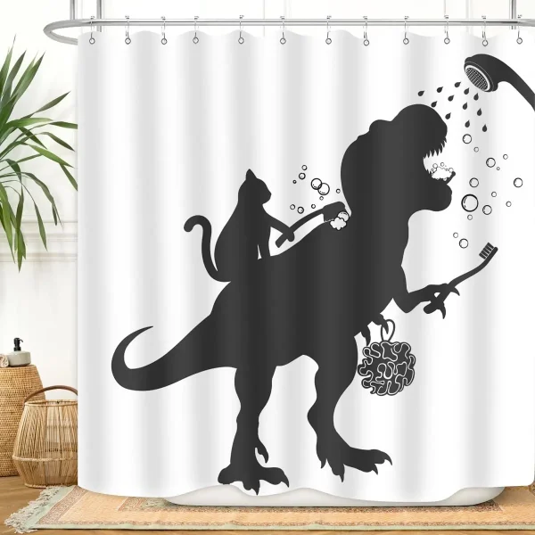 funny dinosaur shower curtain