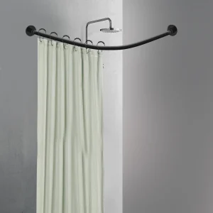 curved black shower curtain rod