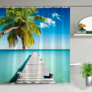 tropical ocean shower curtain