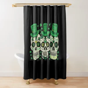 Irish Mexican Sugar Skull Leprechauns curtain
