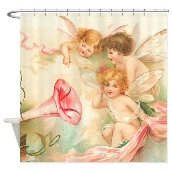 vintage cherubs curtains