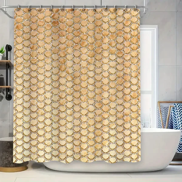 golden scallop shower curtain