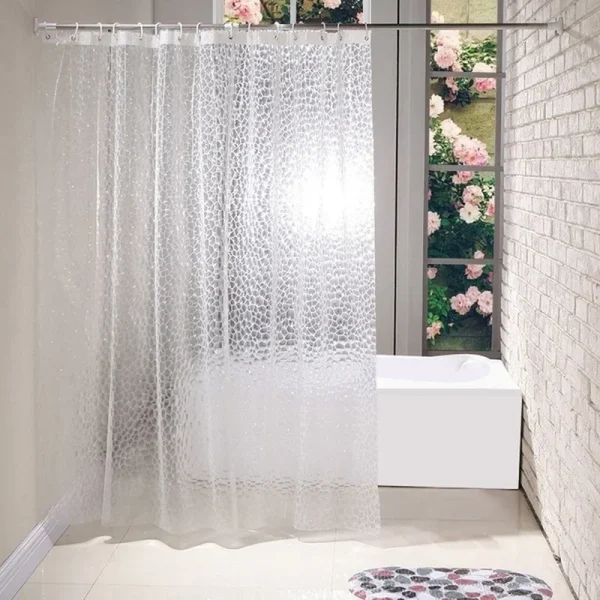 transparent 3D shower curtain