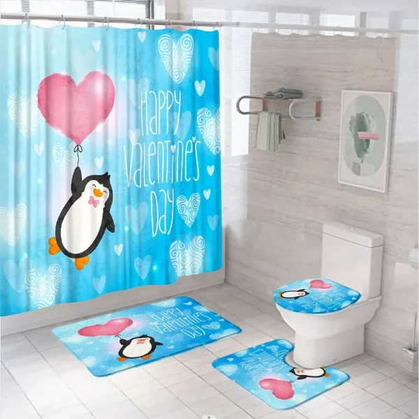 Valentine Penguin shower decor