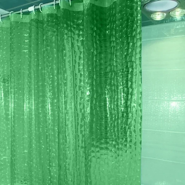 green transparent 3D shower curtain