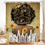 black girl colorful floral curtain