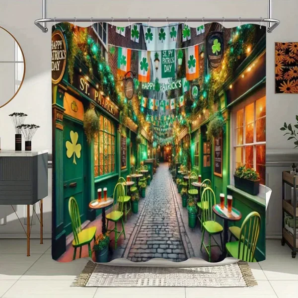 St Patrick's Day Irish Pub shower curtain