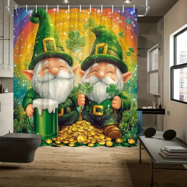 Lucky Leprechaun Gnomes Shower Curtain