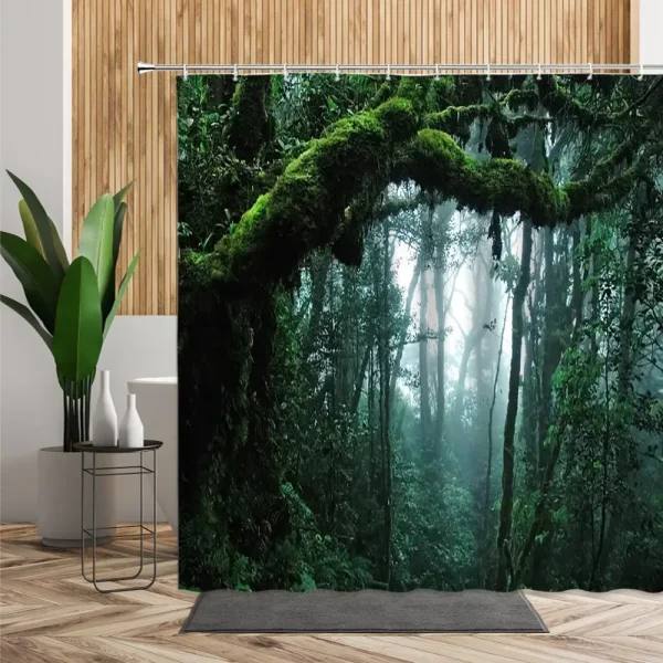Misty Jungle Forest Shower Curtain